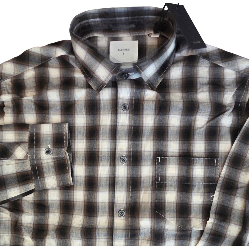Billy Reid Shadow Plaid Tuscumbia Shirt Long Sheeve Button-down sz S